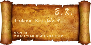 Brukner Kristóf névjegykártya